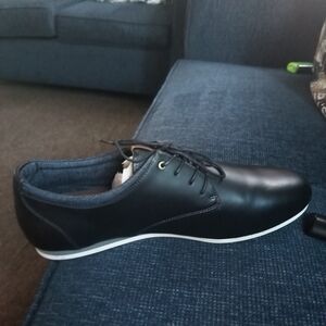 Aldo Black Leather Men's Loafers with White Sole